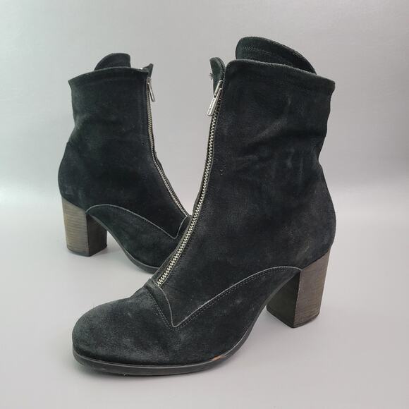 Dkode Women's Boho Black Suede Vintage Style Zippered Retro Ankle Boots US 9 - Picture 4 of 13